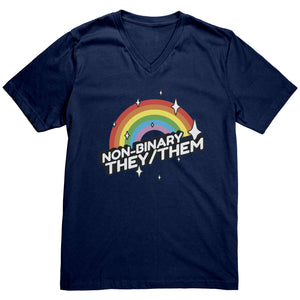 Brilliant Rainbow Classic They/Them Non-binary T-shirt - Gemmed Firefly