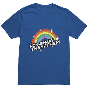 Brilliant Rainbow Classic They/Them Non-binary T-shirt - Gemmed Firefly