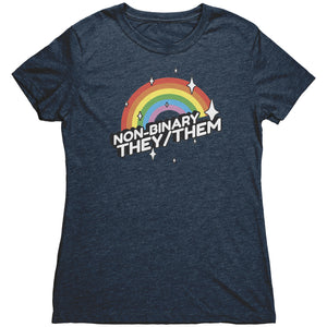 Brilliant Rainbow Classic They/Them Non-binary T-shirt - Gemmed Firefly