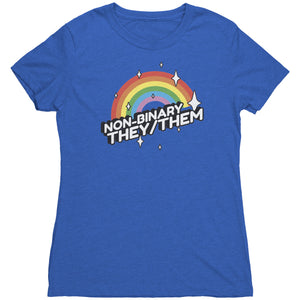 Brilliant Rainbow Classic They/Them Non-binary T-shirt - Gemmed Firefly