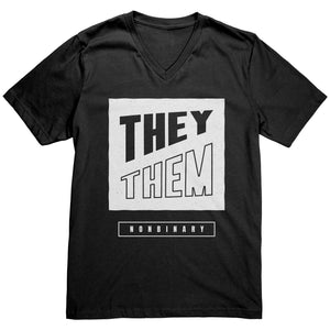 Modern Lux Block Slash They/Them Non-binary T-shirt - Gemmed Firefly