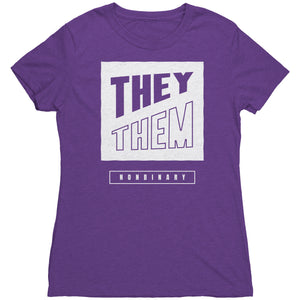 Modern Lux Block Slash They/Them Non-binary T-shirt - Gemmed Firefly