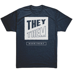 Modern Lux Block Slash They/Them Non-binary T-shirt - Gemmed Firefly