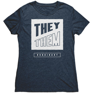 Modern Lux Block Slash They/Them Non-binary T-shirt - Gemmed Firefly