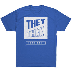 Modern Lux Block Slash They/Them Non-binary T-shirt - Gemmed Firefly