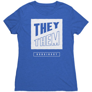 Modern Lux Block Slash They/Them Non-binary T-shirt - Gemmed Firefly