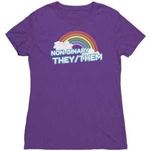 Classic Rainbow Charm They/Them Non-binary T-shirt - Gemmed Firefly