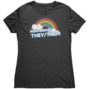 Classic Rainbow Charm They/Them Non-binary T-shirt - Gemmed Firefly