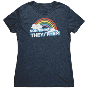Classic Rainbow Charm They/Them Non-binary T-shirt - Gemmed Firefly