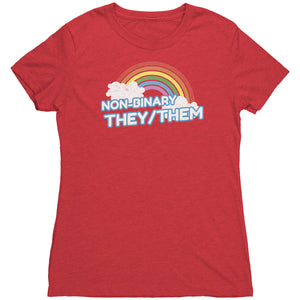Classic Rainbow Charm They/Them Non-binary T-shirt - Gemmed Firefly