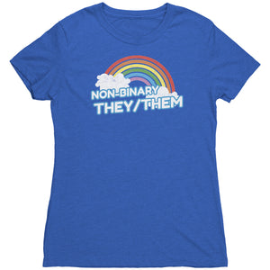 Classic Rainbow Charm They/Them Non-binary T-shirt - Gemmed Firefly
