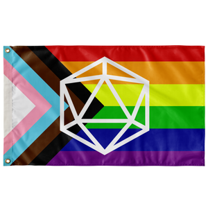 Progressive Pride d20 Flag LGBT TTRPG Flags  - Gemmed Firefly