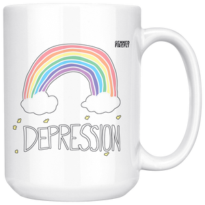 Depression Rainbow Mug Drinkware - Gemmed Firefly