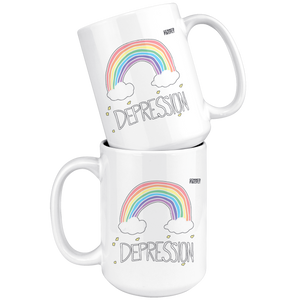 Depression Rainbow Mug Drinkware - Gemmed Firefly