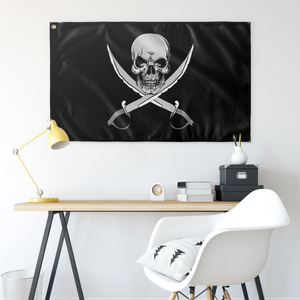 Modern Black Pirate Flag Cutlass Commodore Flags - Gemmed Firefly