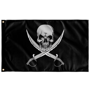 Modern Black Pirate Flag Cutlass Commodore Flags - Gemmed Firefly
