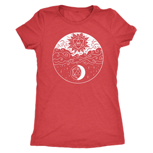 Sun and Moon D20 Balance T-shirt  - Gemmed Firefly