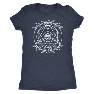 D20 Sacred Floral Geometry T-shirt - Gemmed Firefly