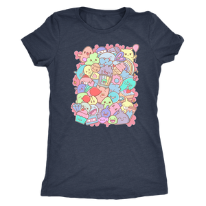 Adorable Kawaii Cute Doodle Party Pastel - "Yay" T-shirt - Gemmed Firefly