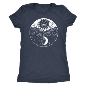Sun and Moon D20 Balance T-shirt - Gemmed Firefly