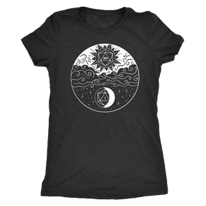 Sun and Moon D20 Balance T-shirt - Gemmed Firefly