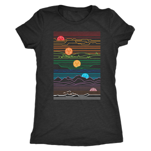 Rising Setting Sun D20 Digital T-shirt - Gemmed Firefly