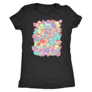 Adorable Kawaii Cute Doodle Party Pastel - "Yay" T-shirt - Gemmed Firefly