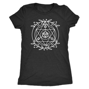 D20 Sacred Floral Geometry T-shirt - Gemmed Firefly