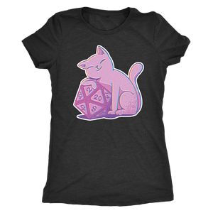 D20 Kitty Glitch T-shirt - Gemmed Firefly