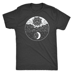 Sun and Moon D20 Balance T-shirt - Gemmed Firefly