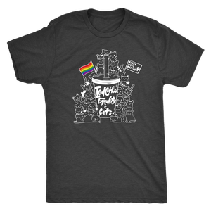 Iced Coffee, Equality, and Cats Kawaii Doodle T-shirt - Gemmed Firefly