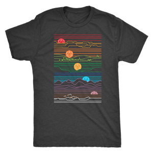 Rising Setting Sun D20 Digital T-shirt - Gemmed Firefly