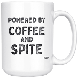 Powered By Coffee and Spite Mug Drinkware - Gemmed Firefly