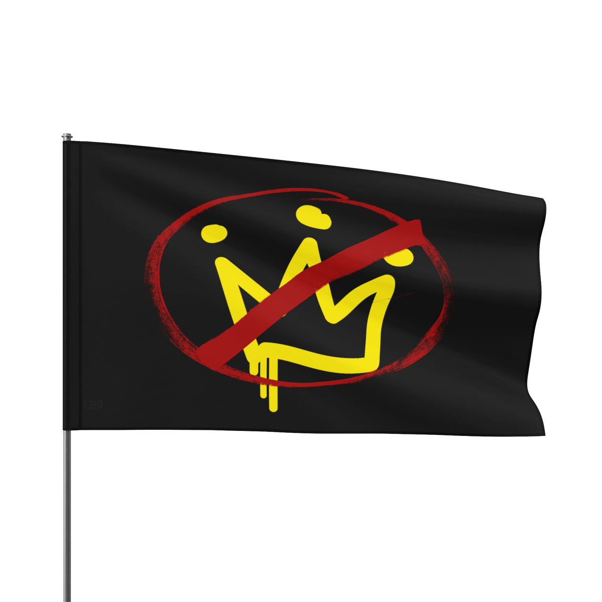 No Kings Urban Paint Street Art Flag with Anti-Crown Design, Urban Decor, Protest Flag, Unique Gift, Festival Accessory, Modern Home Decoration Home Decor - Gemmed Firefly