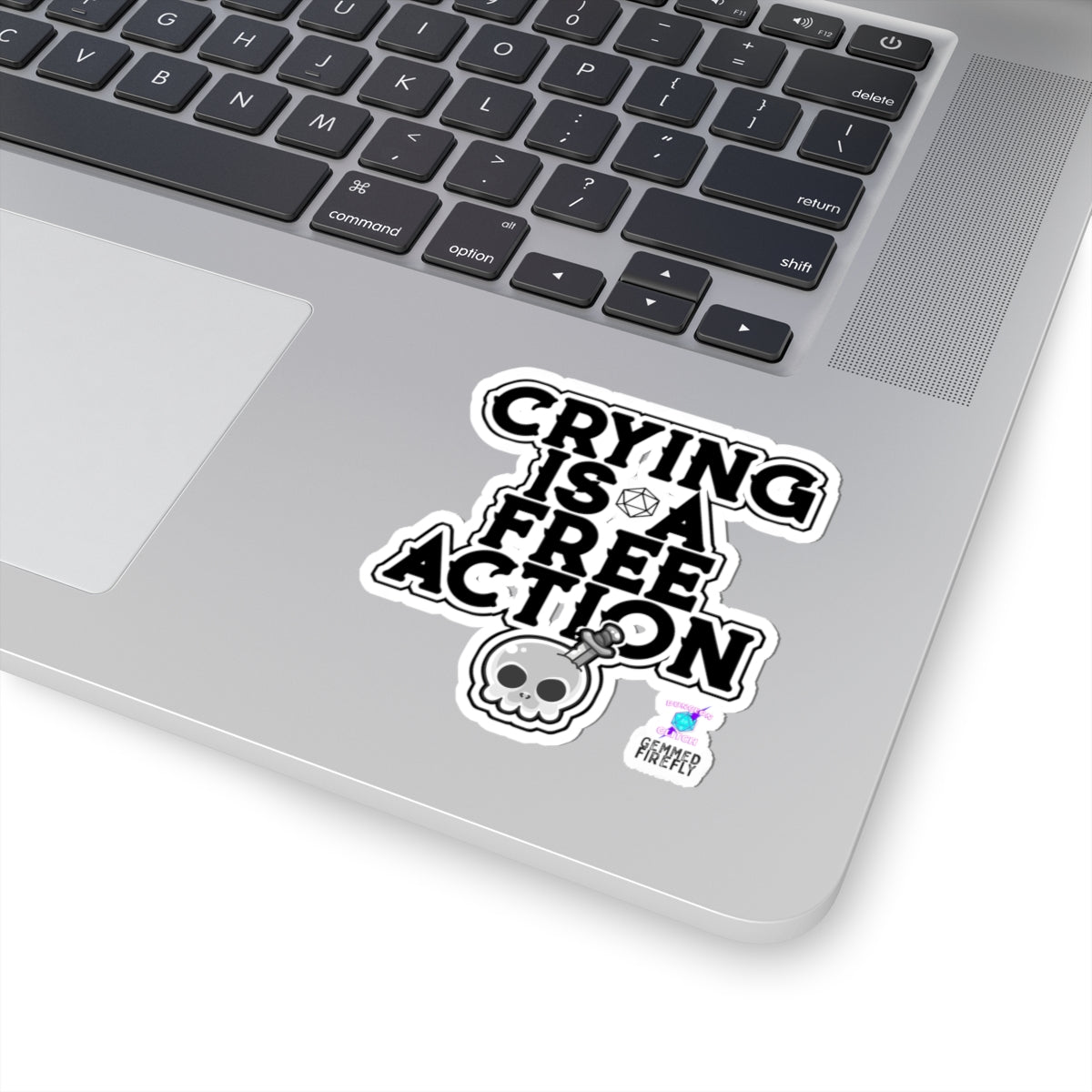 Crying is a Free Action TTRPG Kiss-Cut Stickers