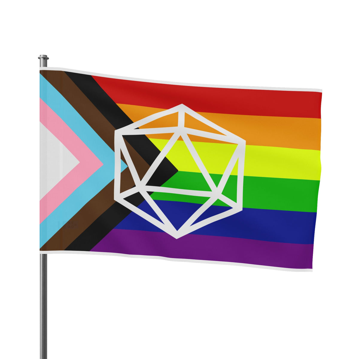 D20 Horizonal Pride Flag, LGBTQ+ Wall Decor, Festival Flag, Parade Accessory, Pride Month Decoration, LGBTQ Pride Home Decor - Gemmed Firefly