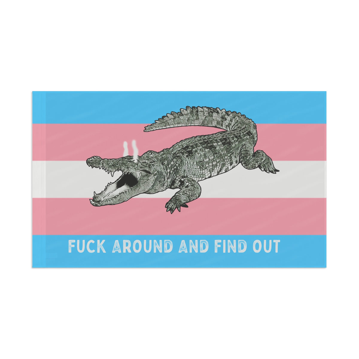 Transgender "Fuck Around and Find Out" Gator Rage LGBT PRIDE Flag 2024 Home Decor  - Gemmed Firefly