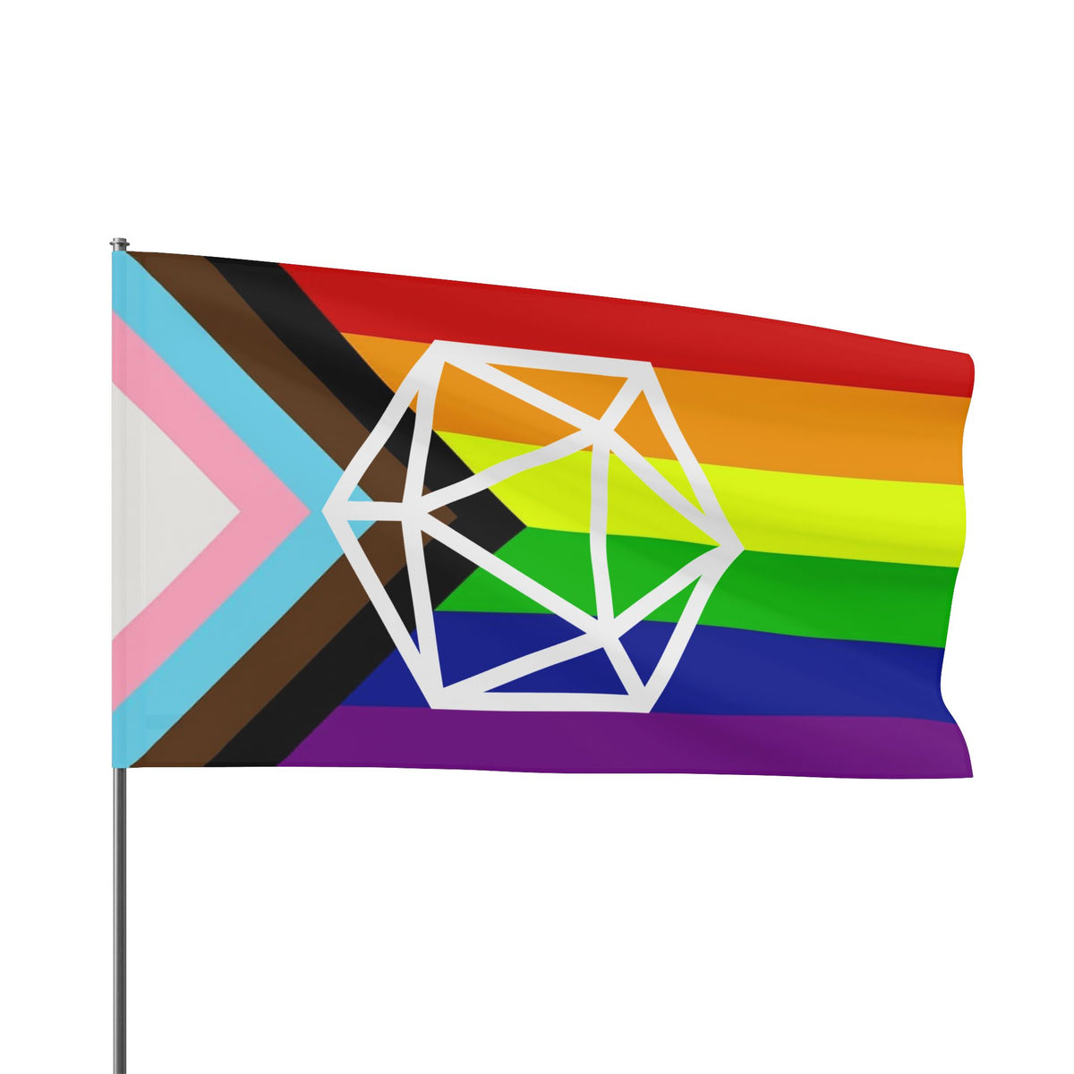 D20 Vertical Pride Flag, LGBTQ+ Decor, Rainbow Flag, Affirmation Banner, Festivals, Inclusivity Decoration Home Decor - Gemmed Firefly