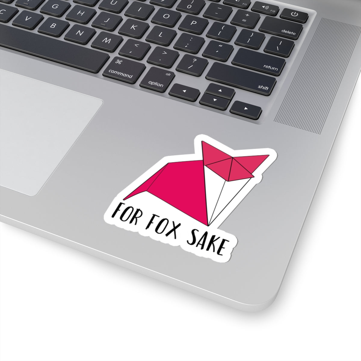 For Fox Sake Kiss-Cut Sticker — Funny Origami Fox Decal for Laptops, Water Bottles & Gifts