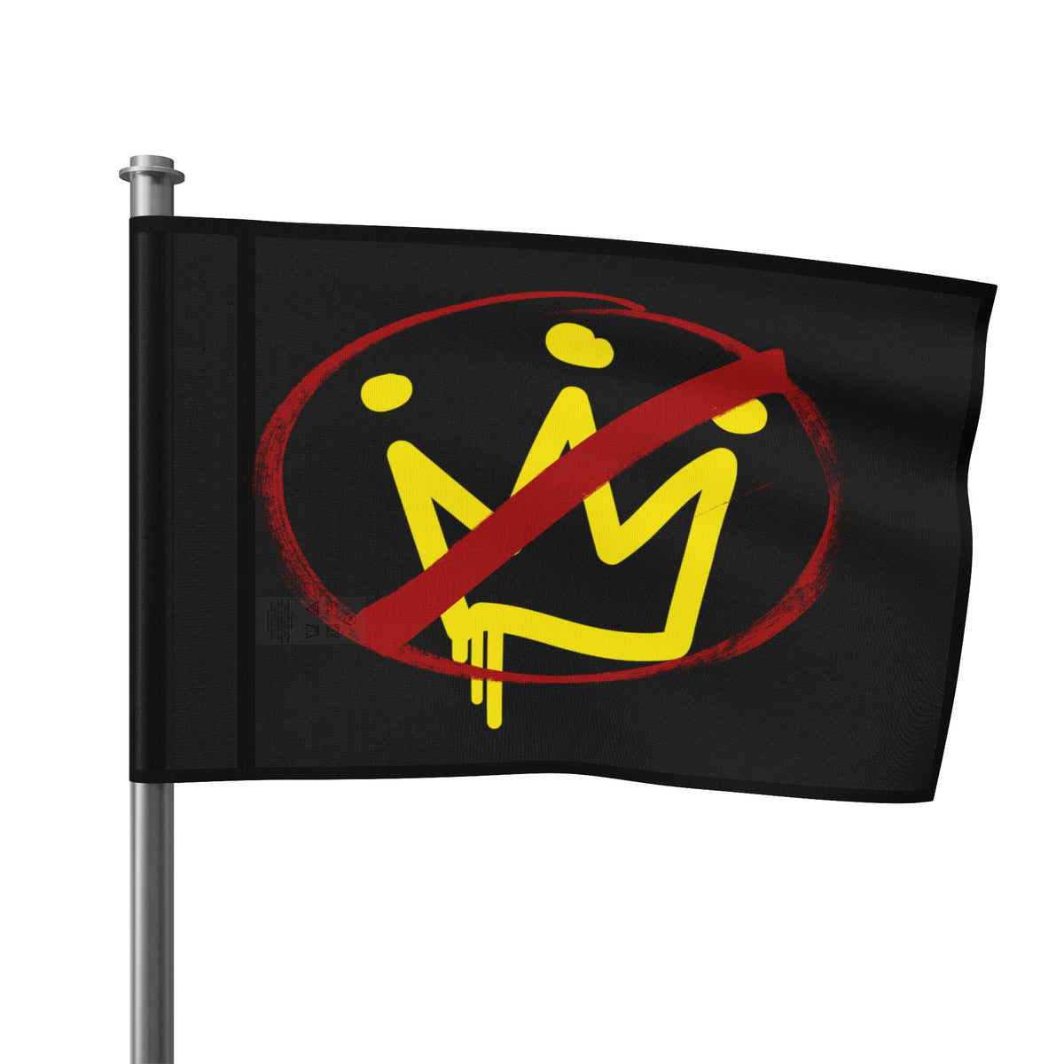 No Kings Urban Paint Street Art Flag with Anti-Crown Design, Urban Decor, Protest Flag, Unique Gift, Festival Accessory, Modern Home Decoration Home Decor - Gemmed Firefly