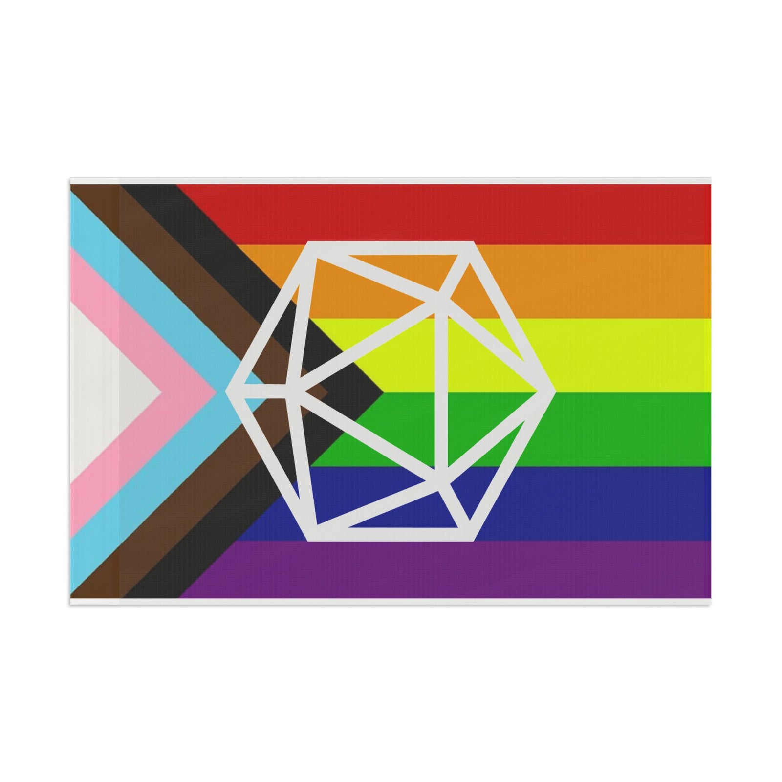D20 Vertical Pride Flag, LGBTQ+ Decor, Rainbow Flag, Affirmation Banner, Festivals, Inclusivity Decoration Home Decor - Gemmed Firefly