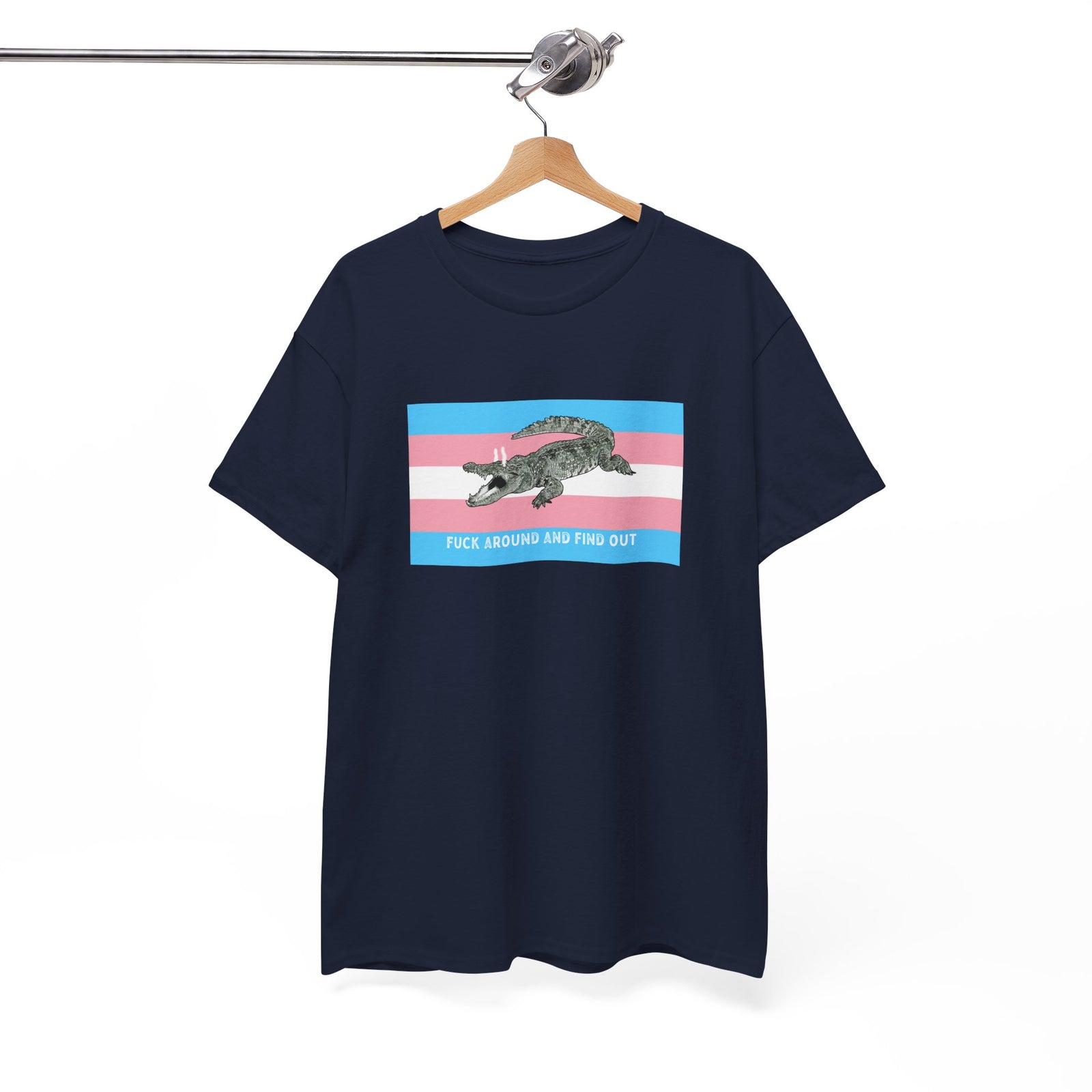 Transgender "Fuck Around and Find Out" Gator Rage LGBT PRIDE Flag T-Shirt