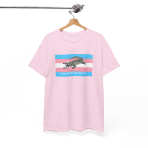 Transgender "Fuck Around and Find Out" Gator Rage LGBT PRIDE Flag T-Shirt T-Shirt - Gemmed Firefly