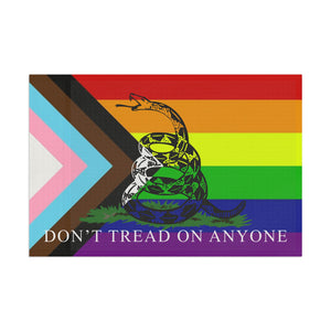 Don't Tread On Anybody - LGBT Progressive Pride Gadsden Flag Home Decor  - Gemmed Firefly