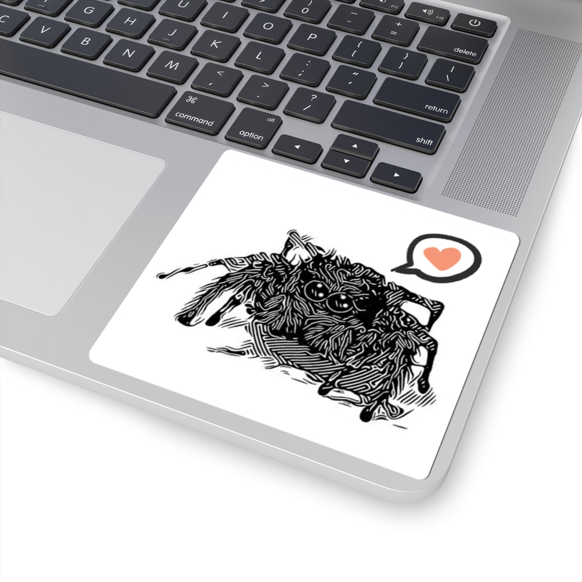 Cute Jumping Spider Sticker — Adorable Heart Speech Bubble Sticker for Laptops, Water Bottles & Journals