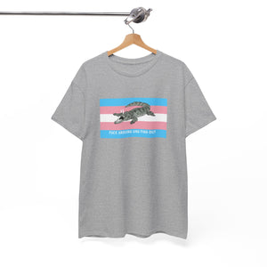 Transgender "Fuck Around and Find Out" Gator Rage LGBT PRIDE Flag T-Shirt T-Shirt - Gemmed Firefly