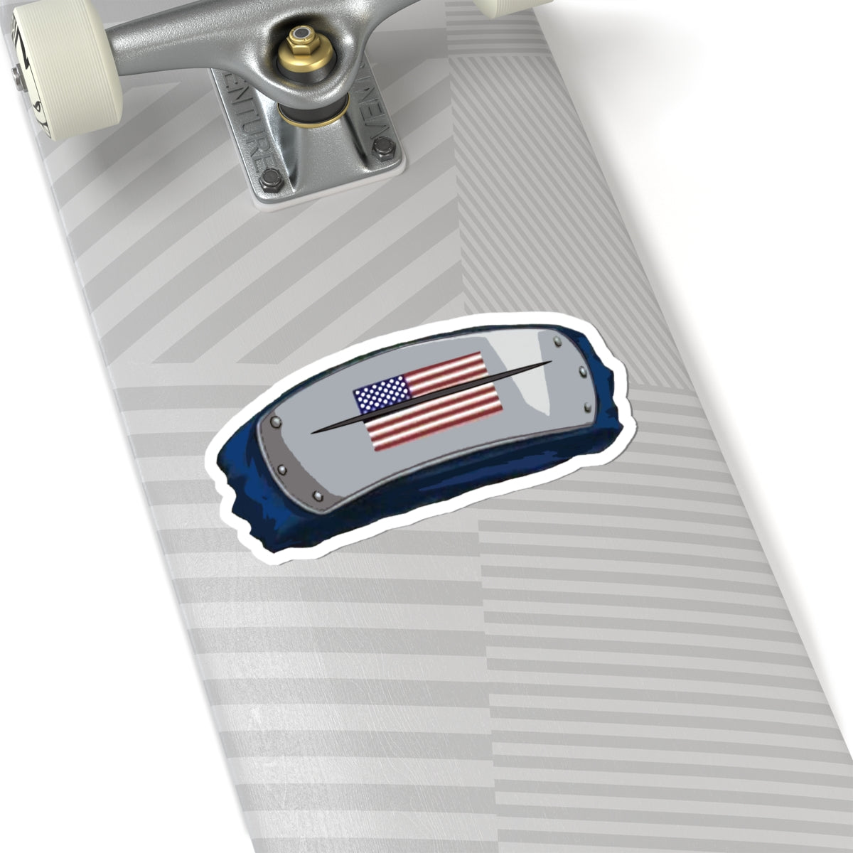 American Headband Sticker — Naruto-Inspired Ninja Forehead Protector with USA Flag (Kiss-Cut)