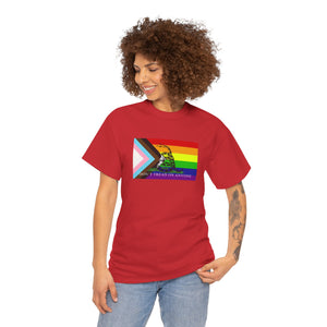 'Don't Tread On Anybody' - LGBT Progressive Pride Gadsden Flag T-Shirt T-Shirt - Gemmed Firefly