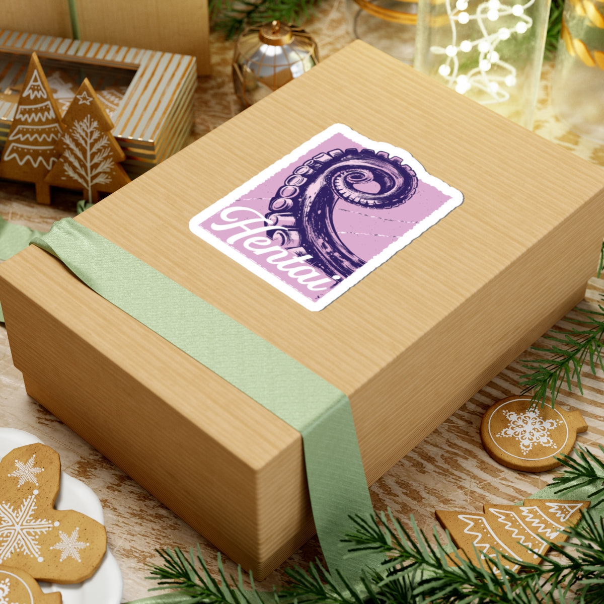Hentai Octopus Tentacle Kiss-Cut Sticker — Anime Sexy Vinyl Decal Paper products - Gemmed Firefly
