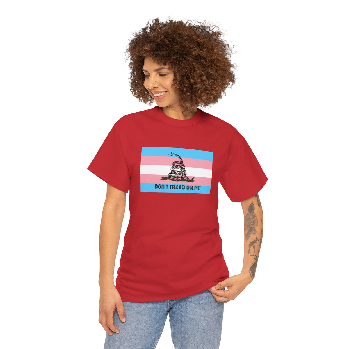 Trans Pride 'Don't Tread On Me' Tee — Transgender LGBTQ PRIDE Gadsden Flag T-Shirt
